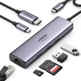 Ugreen 7-İn-1 Dönüştürücü Hub 100W Type-C 4K HDMI RJ45 2*USB 3.0 7 Port Sayısı Model 60515