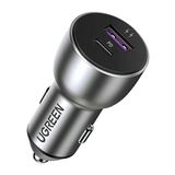 Ugreen Alüminyum 42.5 W PD QC 3.0 Çift Çıkışlı Gri Hızlı Araç Şarj Cihazı