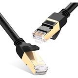 Ugreen Cat7 F/FTP Ethernet Kablosu 1 Metre 11268 Siyah Yüksek Hız Destekli Altın Kaplama Bağlantı
