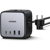 Ugreen DigiNest Cube 65W GaN 2 Hızlı Şarj Cihazı 2xUSB-2xType-C 3'lü Akım Korumalı Küp Grup Priz