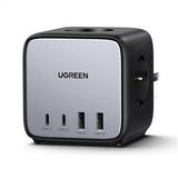 UGREEN DigiNest Cube 65W GaN 2 Hızlı Şarj Cihazı Ve 3 lü Akım Korumalı Priz - Siyah
