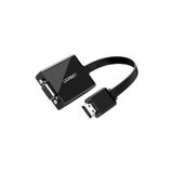 Ugreen Flat Kablolu Hdmi to VGA AUX Dönüştürücü 25cm, Siyah, 40248