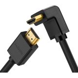 UGREEN HDMI kablosu 4K açılı 1M 90 derece açılı fiş HDMI açılı kablo 2.0 18 Gbit/s Ethernet HDR 3D ARC destekler, PC, Blue-ray oynatıcı, Xbox360, PS3, PS4 vb. ile uyumludur, 10172 - 1 m