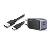 UGREEN Hızlı Şarj Seti: 65W GaN Adaptör ve 1.5m USB-C Kablo