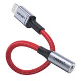 Ugreen iPhone için Lightning to 3.5mm Örgülü Kulaklık Dönüştürücü Adaptör Kablo Kırmızı
