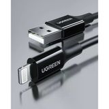 Ugreen Lightning - Usb-A Mfi Sertifikalı İphone Hızlı Şarj Kablosu, 1 M, Siyah, 80822
