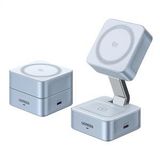 UGREEN MagFlow 2-in-1 25W Magnetik Wireless MagSafe Kablosuz Şarj Standı - Gri