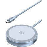 Ugreen Magflow 25W Manyetik Kablosuz Şarj Pedi, Magsafe Uyumlu, Qi2 Hızlı Şarj, 55959 - Mavi