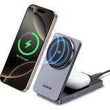 Ugreen Magflow Qi2 Sertifikalı 15W iPhone Şarj Istasyonu, Magsafe ile Uyumlu 2'si 1 Arada Manyetik Ş - Standart - Çok Renkli