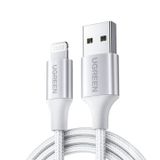 Ugreen Mfi Lisanslı 2 m Beyaz USB-A & Lightning Şarj ve Data Kablosu