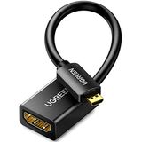 UGREEN Mikro HDMI Adaptörü 4K 60Hz Mikro HDMI - HDMI Adaptörü 3D 1080P HDMI Tip D - A Mikro HDMI Adaptör Kablosu Raspberry Pi 4, Gopro 7, 6, 5, Kamera, ODROID vb. İle Uyumlu. Siyah