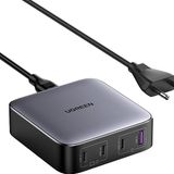 Ugreen Nexode 100W GaN Masaüsü Hızlı Şarj Cihazı Type-C QC PD 4 Portlu 3xUSB-C, 1xUSB-A, 2M Kablolu, Gri, 90928
