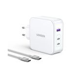 Ugreen Nexode 140W Gan 3 Portlu Hızlı Şarj Cihazı 1Xusb-A, 2Xusb-C Qc 4.0 Pd 3.1, Beyaz, 15339