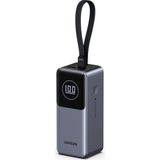 Ugreen Nexode 20.000 Mah 130 W Akıllı Ekranlı Dahili Kablolu Hızlı Şarj Powerbank, 55365B - Gri