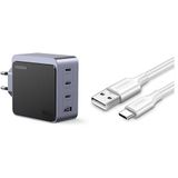 UGREEN Nexode Air Şarj Seti: 100W 4-Port Adaptör ve 2m Beyaz USB-C Kablo