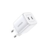 Ugreen Nexode Cd294 45W USB Type-C QC 4.0 PD Gan X 2 Portlu Hızlı Beyaz Şarj Cihazı
