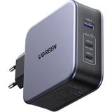 UGREEN Nexode Gan 3 Portlu 2xusb-C, 1xusb-A Qc 4.0 Pd 3.1 Uzay Grisi 140W Hızlı Şarj Cihazı - Standart