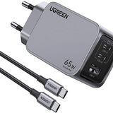 Ugreen Nexode Pro 65W GaN Hızlı Şarj Cihazı QC PD 2xUSB-C 1xUSB-A Uzay Grisi
