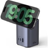 Ugreen Nexode Qi2 65W Standlı Magsafe Wireless Masaüstü Şarj Cihazı, 2xusb-C, 1xusb-A, 55321 - Gri