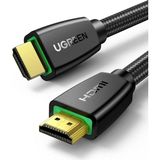 UGREEN Örgülü 4K 18 Gb/s HDMI 2.0 Kablo Siyah 1.5 m, 40409 - 1,5 m