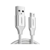 Ugreen Örgülü Micro USB 2 mt Beyaz Data ve Şarj Kablosu