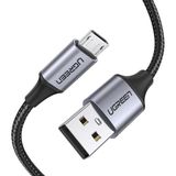 Ugreen Örgülü Micro-Usb & Usb-A Data Ve Şarj Kablosu 60146 - 1 Metre Siyah Outlet Teşhir Vitrin