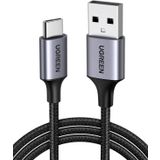 Ugreen Örgülü Siyah 50 cm USB Type-C Şarj ve Data Kablosu