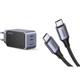 UGREEN Profesyonel Şarj Seti: 65W GaN Adaptör ve 240W PD 3.1 USB-C Kablo