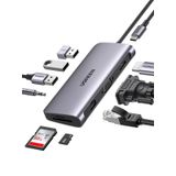 UGREEN Revodok USB C Docking Station Dual Display 10'u 1 arada USB C Hub HDMI, VGA, 3X USB 3.0, PD 100W, Gigabit Ethernet, 3,5 mm Aux, SD/TF MacBook Pro/Air, Surface vb. ile uyumlu