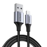 Ugreen Siyah 1 m Lightning İphone Örgülü Data Ve Şarj Kablosu