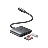 Ugreen Type-C Kart Okuyucu Adaptör SD Micro SD TF USB Bağlantı Tipi Yüksek Okuma Hızı - Gri