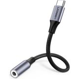 UGREEN Type-C to Aux Jak Kulaklık Adaptörü Kablo Dönüştürücü Gümüş Renkli Dayanıklı Tasarım 30632 - Siyah