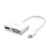 Ugreen Type C To Hdmı + Vga Dönüştürücü Adaptör, Beyaz, 30843