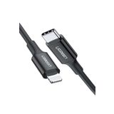 Ugreen Type-C to Lightning 3A PD MFi Sertifikalı Hızlı Şarj Kablosu 1 Metre Siyah 60751