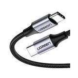 UGREEN Type-C to Type-C 3A/60W Örgü Hızlı Data ve Şarj Kablosu 2m - Gri Siyah