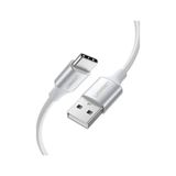 Ugreen Type-C To Usb-A 3A Qc Örgülü Hızlı Şarj Kablosu 1 Mt Gümüş Beyazı 60131