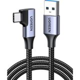 Ugreen Type-C USB 3.0 90 Derece Açılı Örgülü 1 mt Data ve Şarj Kablosu
