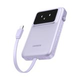 Ugreen Uno Dahili Kablolu 10.000 mAh 30W Hızlı Şarj Powerbank, Mor 35604B