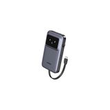 Ugreen Uno Dahili Kablolu 10.000 mAh 30W Hızlı Şarj Powerbank, Siyah
