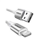 UGREEN USB-A to Lightning Örgülü MFi Sertifikalı İphone Hızlı Şarj Kablosu, 2m - Gümüş