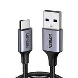 UGREEN USB-A to USB-C 3A QC Örgülü Hızlı Şarj Kablosu 1m - Siyah