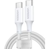 Ugreen Usb-C 100W 3A Qc Pd Silikon Örgülü Hızlı Şarj Kablosu, 1 Metre, Beyaz, 15267