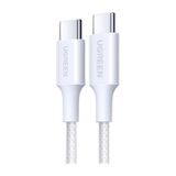 Ugreen Usb-C 100W 5A Qc Pd Örgülü Hızlı Şarj Kablosu, 1 Metre, Beyaz, 35220