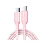 Ugreen Usb-C 100W 5A Qc Pd Örgülü Hızlı Şarj Kablosu, 1 Metre, Pembe, 65251