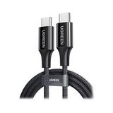 UGREEN USB-C 100W 5A QC PD Örgülü Hızlı Şarj Kablosu, 1 Metre, Siyah