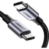 Ugreen Usb-C 100W 5A QC PD Örgülü Hızlı Şarj Kablosu 3 Metre Siyah 90120