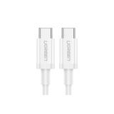 Ugreen USB-C 60W 3A QC PD Hızlı Şarj Kablosu, 1 m, Beyaz, 60520