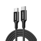 Ugreen Usb-C 60W 3A Qc Pd Örgülü Hızlı Şarj Kablosu, 2 Metre, Siyah, 65245