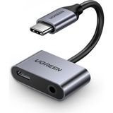 UGREEN USB-C Dönüştürücü 50596 3.5 mm Kulaklık ve Şarj İçin 1,2 m Gümüş Kablo