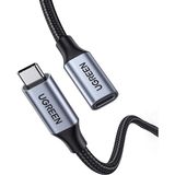 UGREEN USB-C Erkek - USB-C Dişi Gen-2 Örgülü Uzatma Kablosu 1 m, Uzay Grisi, 30205 - 1 Metre